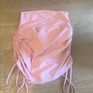 Pink Ruched Mini Skirt